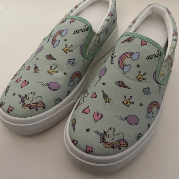 Unicorn Rainbow Slip-On Sneakers - Picture 1 of 12